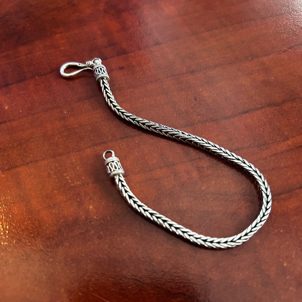 Sterling silver wheat bracelet. Foxtail, Bali style